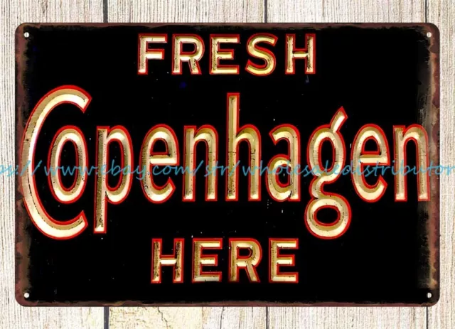 fresh Copenhagen tobacco cigarette smoking metal tin sign garage signs