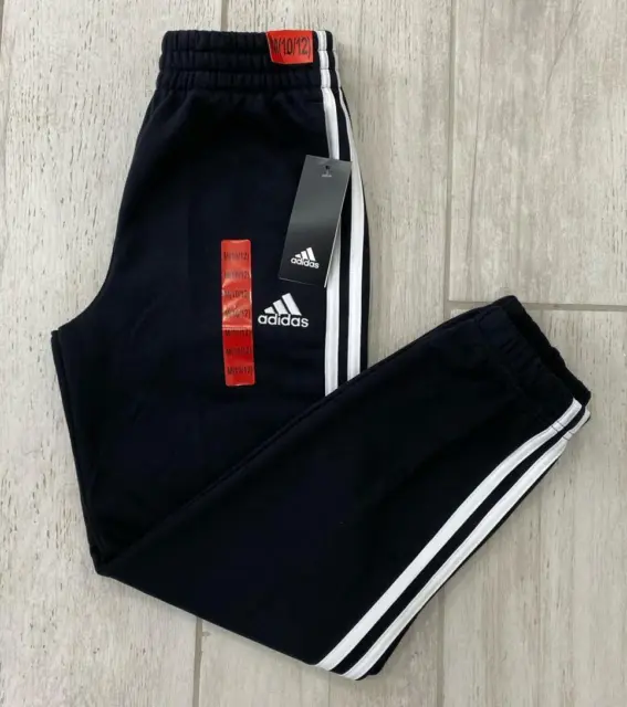 NWT Adidas Iconic Tricot Big Boys Youth Jogger Pants Color Black Size M(10/12)