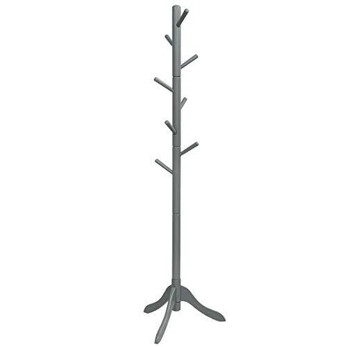 Wooden Tree Coat Rack Freestanding, Entryway Coat Stand with 8 Hooks, Height