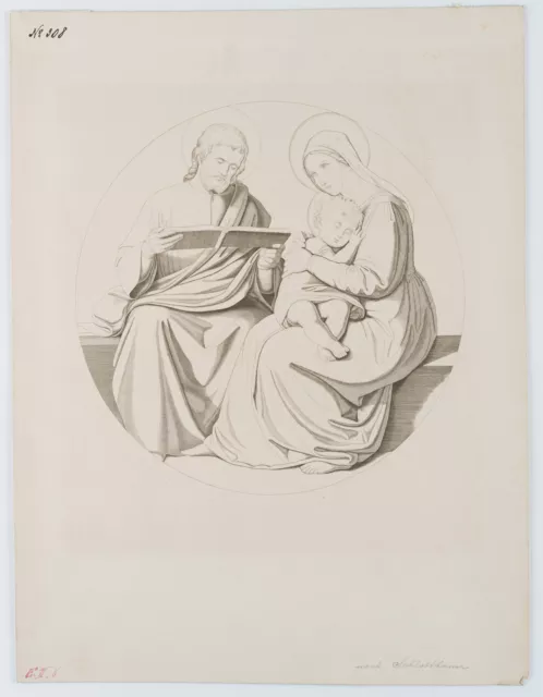 J. SCHLOTTHAUER (*1789), Maria mit Jesusknaben, um 1850, Stahlstich Figürlich 2