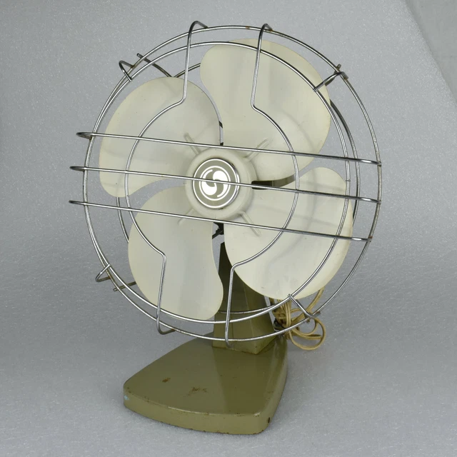 VTG SUPERIOR ELECTRIC Corp Avocado Green 12" Oscillating Desk Fan MADE