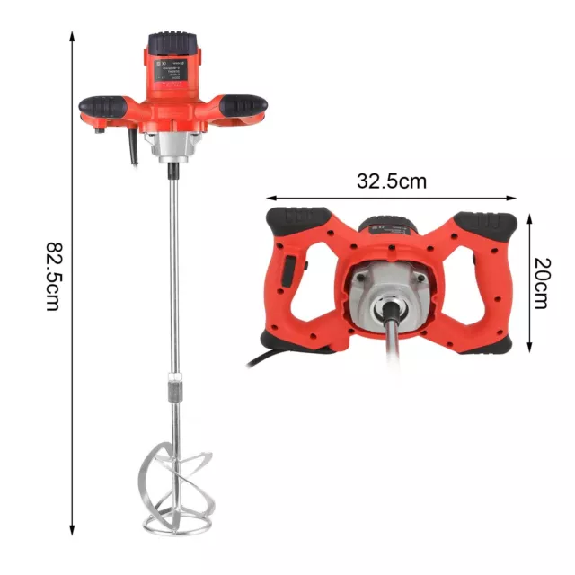 Rührwerk 2100W Rührgerät Mörtelmischer Handrührwerk Betonrührer Rührer Mischer 2