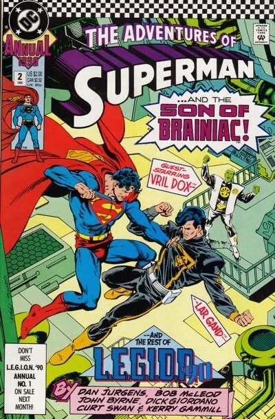 ADVENTURES OF SUPERMAN ANNUAL #2 F, Giant Direct DC Comics 1990 Stock Image