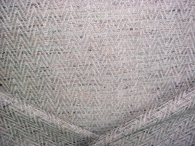12-1/8Y Kravet Lee Jofa Ice Blue Ecru Textured Herringbone Upholstery Fabric