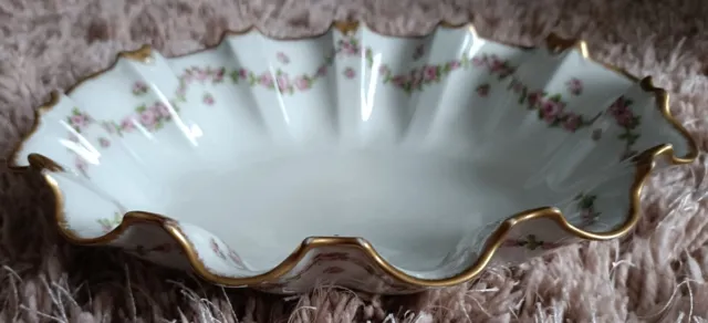 Theodore Haviland Limoges France Porcelain Pink Rose Bowl