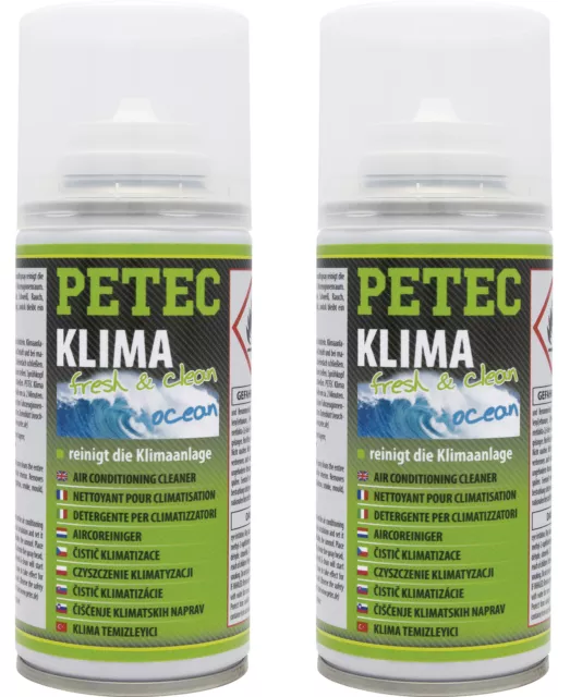 2x PETEC Klima Fresh & Clean Ocean KFZ Klimaanlagenreiniger 150 ml 71450