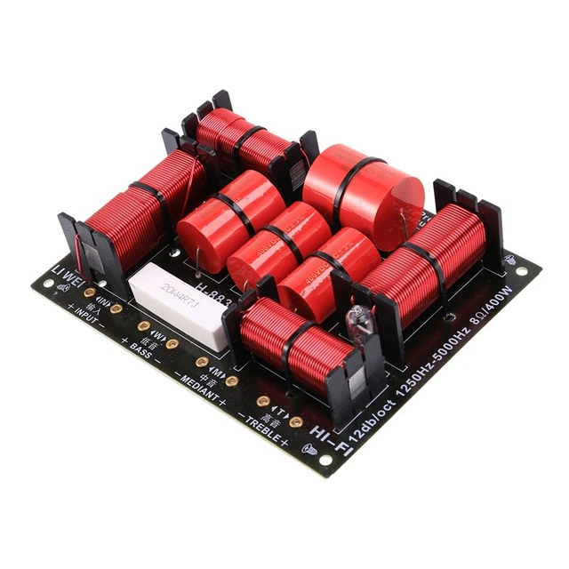 Filtre Crossover 3 Voies 400W - Réglable 2550-2600Hz Pour Enceintes HiFi, Home Cinéma, Studio (WEAH-324)