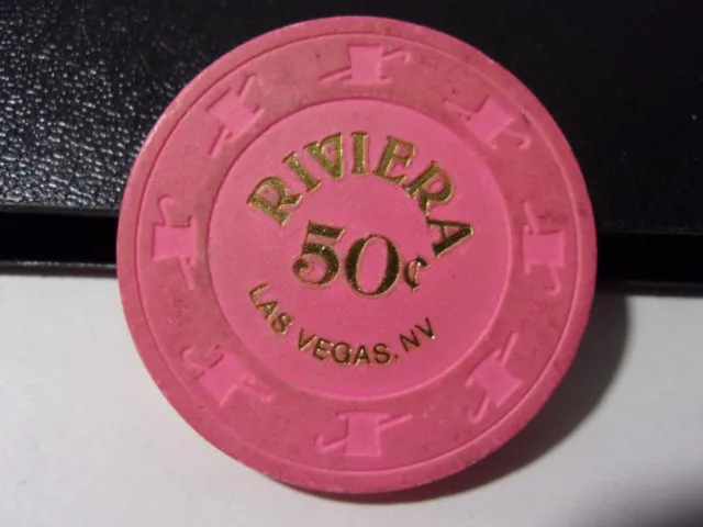 RIVIERA HOTEL CASINO 50¢ hotel casino gaming poker chip - Las Vegas, NV