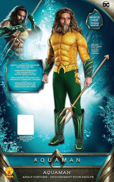 Rubie's Official DC Comics Aquaman The Movie, Mens Deluxe Super Hero Costume STD 2