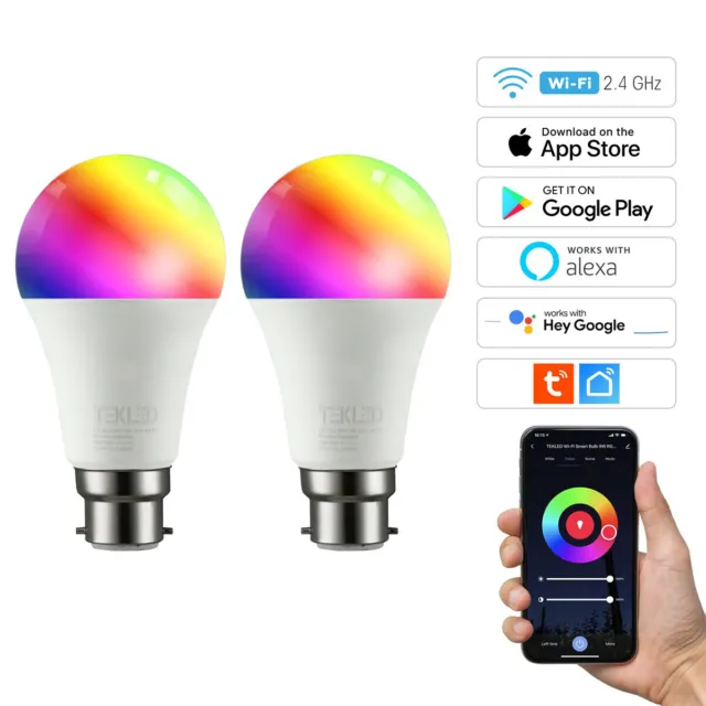 TEKLED® WiFi Smart LED Glühbirnen 2er-Pack 9W 60W Äquivalent Amazon Alexa Google Home