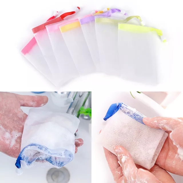 5XFad Detergente Risparmio Sapone Schiuma Corpo Pulizia Viso Rete Bubble Bag Le