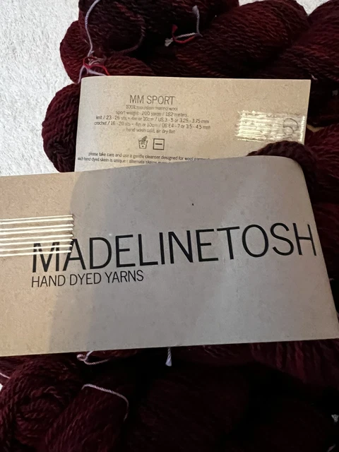 MadelineTosh MM Sport Yarn Special Ltd Ed Yarn 10 Skeins In Cardinal Ea 200 Yrds