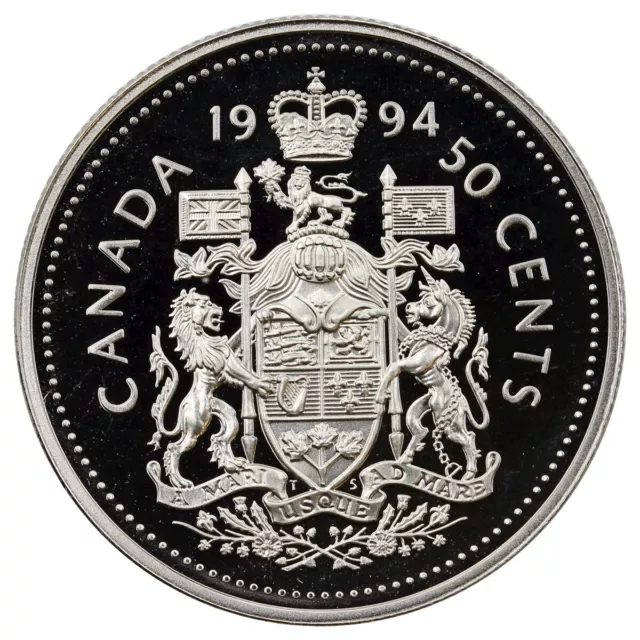 1994 Canada 50 Cents Proof Half Dollar Heavy Cameo Coin