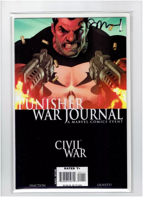 Punisher War Journal #1 2006 Civil War Signed Matt Fraction High Grade