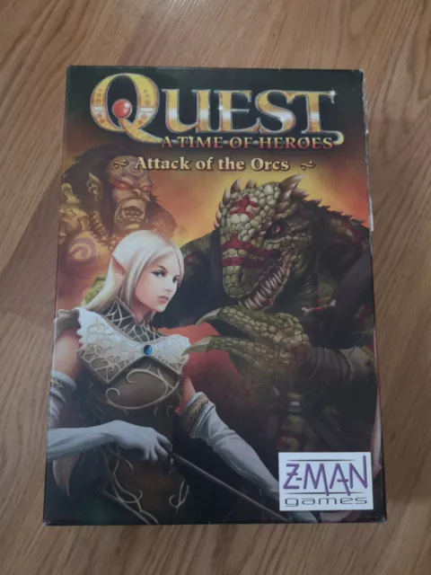 Z-MAN Games QUEST A TIME OF HEROES Attack of the Orcs Board Game complete