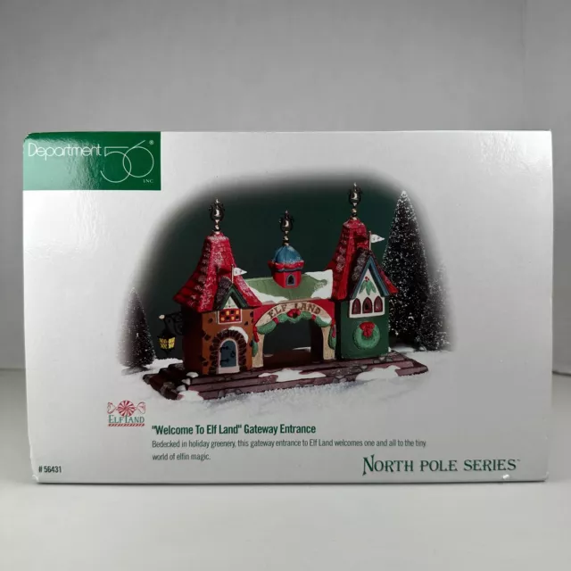 Welcome To Elf Land Gateway Entrance North Pole Dept 56 56431 NEW Open Box