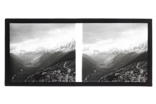 Col De Voza Valley Of Chamonix France Photo E7 Stereo Plate Glass 1927
