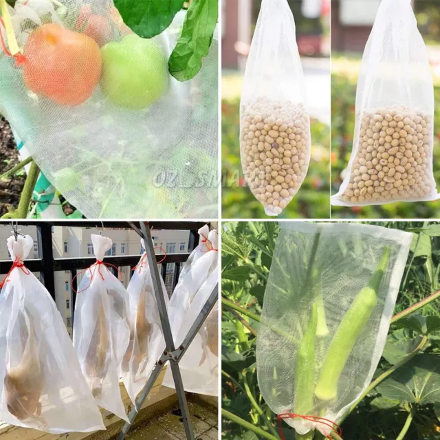 10/30/50pc Agriculture Garden Fruit Vegetable Protection Exclusion Mesh Net Bags 3