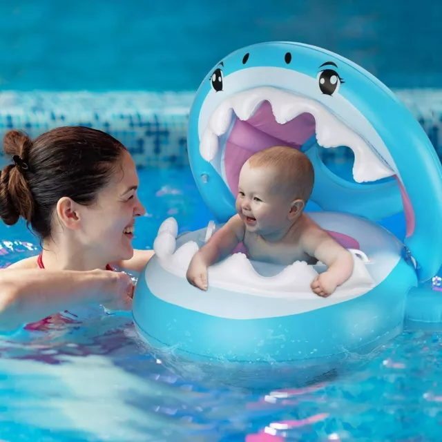 Baby Schwimmring mit Abnehmbarem Sonnendach Schwimmhilfe Schwimmsitz Kinder