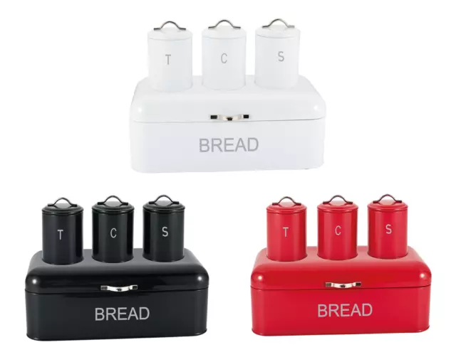 Tea Coffee Sugar and Bread Bin Set