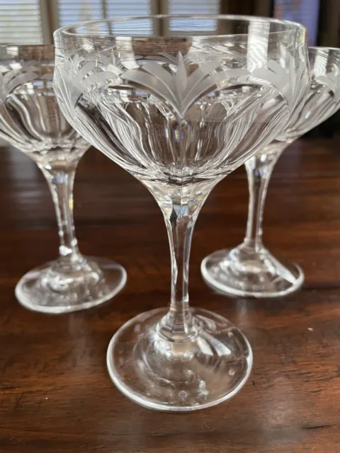 DIANA PEILL & PUTZLER CRYSTAL GERMANY 6”champagne Glass, SET of 3