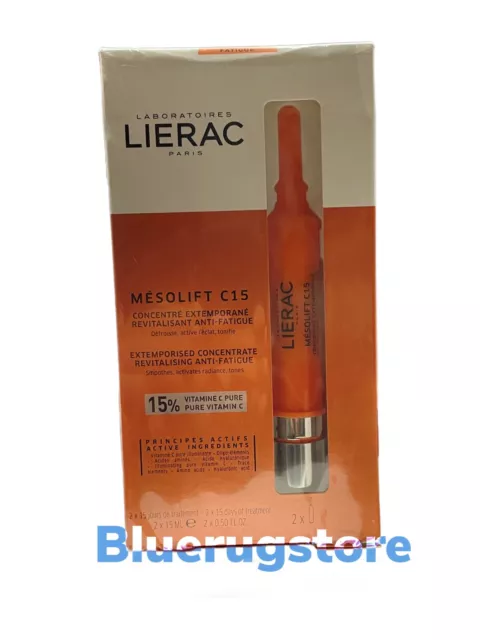 Lierac Paris MESOLIFT C15 Revitalizing Anti-Fatigue 15% Vitamin C 2x15ml Vials