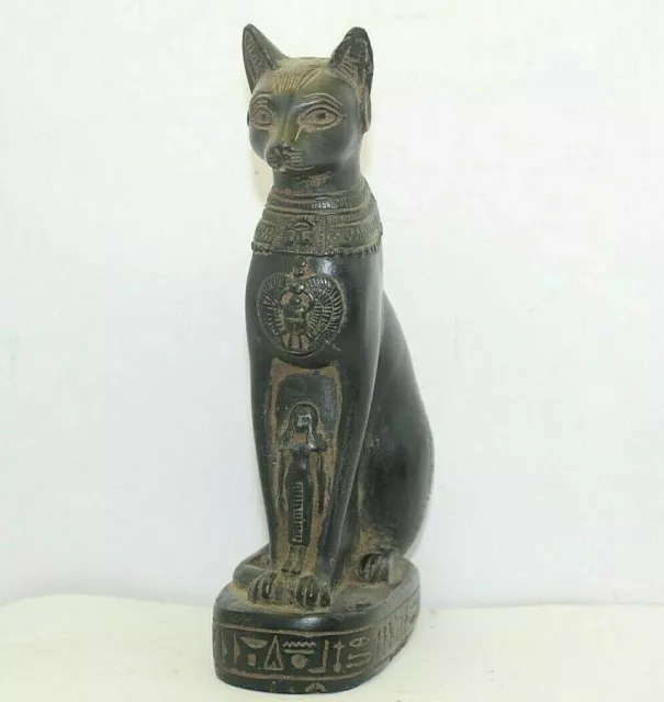 RARO ANTIGUO EGIPCIO ANTIGUO Bastet Cat Bast Estatua Piedra Egipto Historia