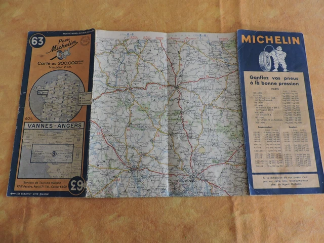Carte Cycliste Michelin - 50 Km Autour De Paris - Édition 1949 - Ancienne
