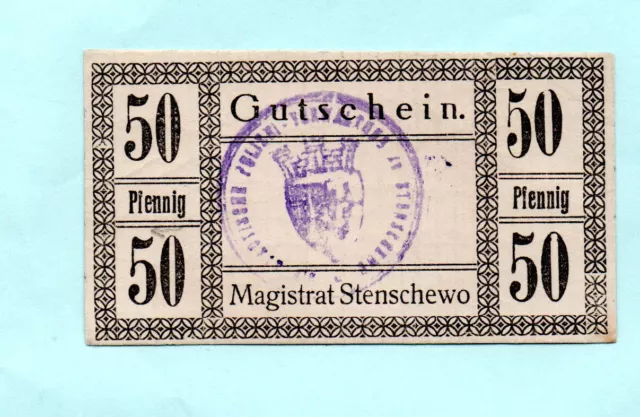 pos553 Stenschewo 50Pf Wertbriefpapier (grobes Leinen zwischen Pap. BE AF BE BF