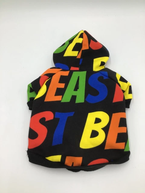 Top Paw BEAST Graphic Cute Dog Hoodie Sz XS