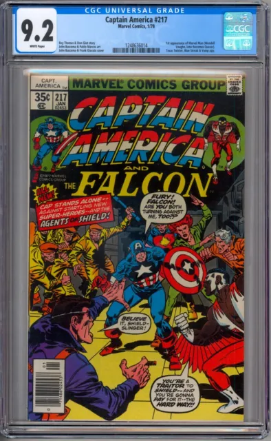 Captain America 217 CGC Graded 9.2 NM- 1st Marvel Man Quasar Marvel Comics 1978