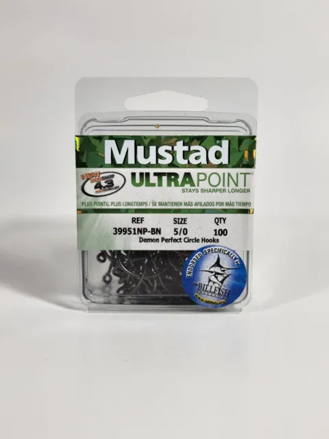 Mustad 39931NP-BN 2X Strong Inline Demon Circle Hooks Size 7/0