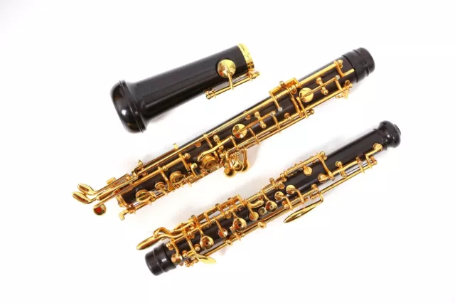 New Oboe Professional Ebony wood C key left F Resonance Golden plated key