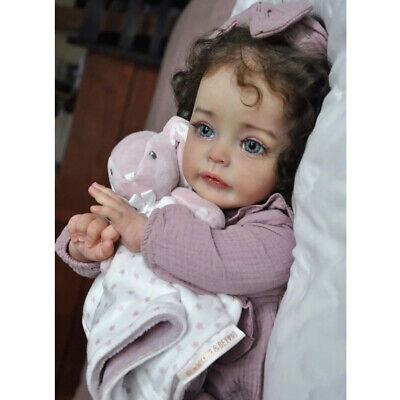 24in Lifelike Reborn Baby Dolls Suesue Silicone Cloth Handmade Toddler Girl Doll