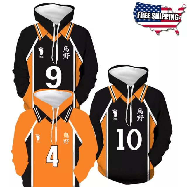 Haikyuu!! Hinata Shoyo Karasuno High School Hoodie Sweater Sweatshirt Cosplay