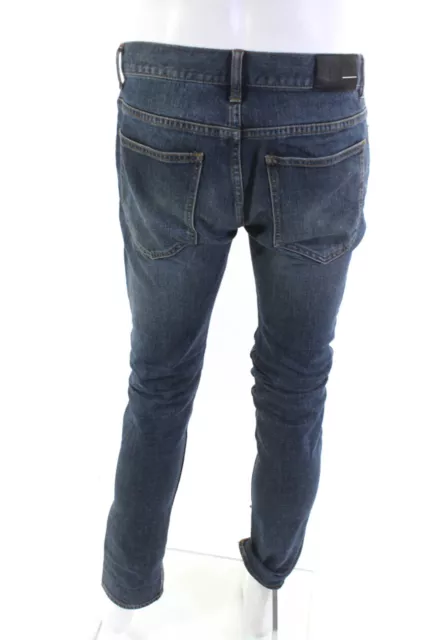 BLK DNM Mens Slim Leg Jeans Hunts Blue Cotton Size 33X32 3