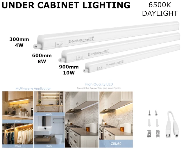 LED LINKABLE KITCHEN UNDER CABINET CUPBOARD STRIP LIGHTS LINK WARM COOL WHITE | UK