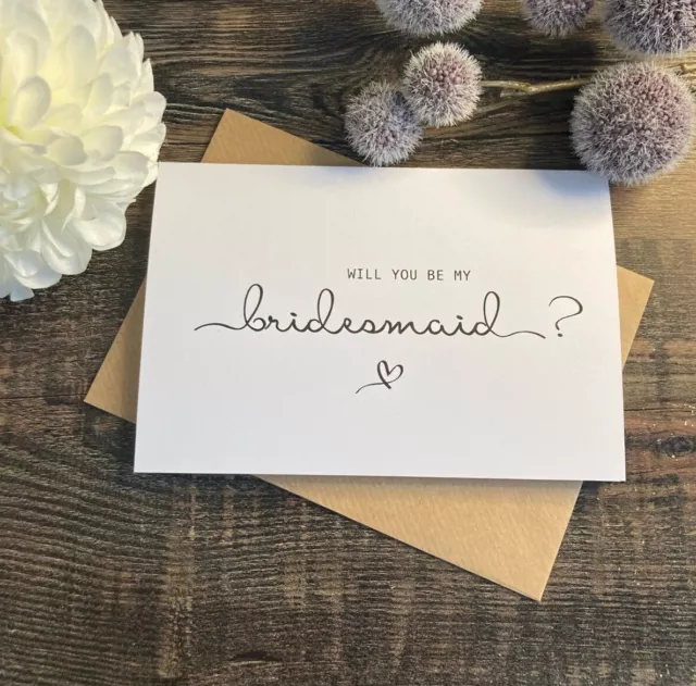 Will you be my bridesmaid Card & Envelope  ( Simply Elegant Style)