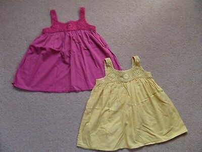BEAUTIFUL 2 x Girl's MARKS & SPENCER Crochet Swing Tops Age 6-7 Cotton Summer