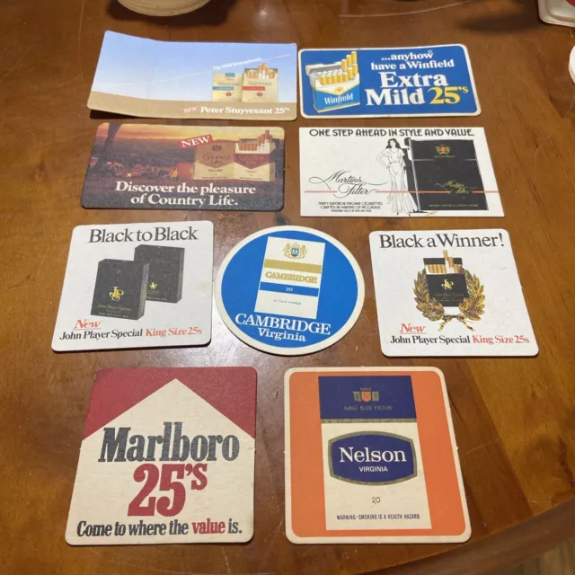 Retro - Bar/Beer/Drink Coaster Cigarette Advertising Marlboro Winfield 70/80s