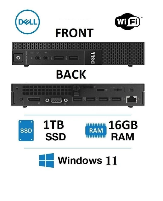 CHEAP WINDOWS 11 DELL Desktop PC Tiny Mini Micro Core i5 8Gb 16GB 1TB