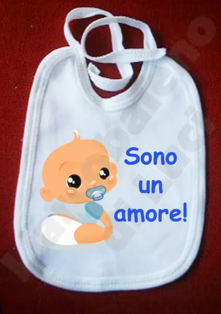 Bavaglino Sono Un Amore Spiritoso Bavaglina Bimbo Baby Bib Divertente Maschio