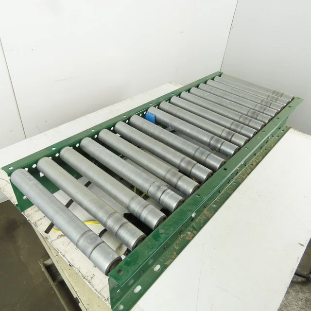 Rapistan Dematic Roller Accumulation Conveyor 19"x48"L Flat Belt Slave Driven