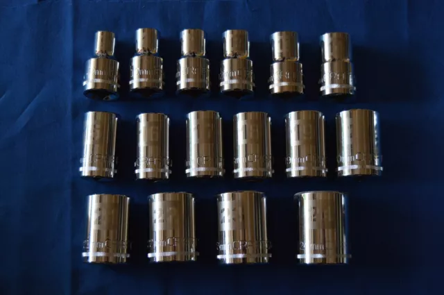 Craftsman 16 PC 1/2 IN Dr. Laser and Etch 12 PT 9-24 MM Metric Socket 618