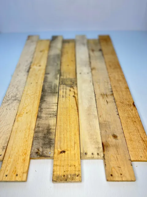 12 pack- Reclaimed Pine Pallet Boards (36.5" x 3.5" x 1/2")