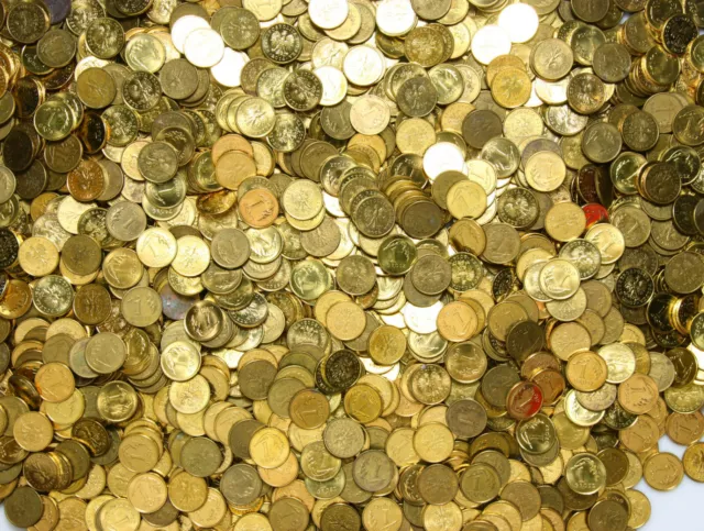 Konvolut Polen - Münzen 1 Grosz 1990-2021 Messing Mischung 1 KILOGRAMM 1 Kg LOT