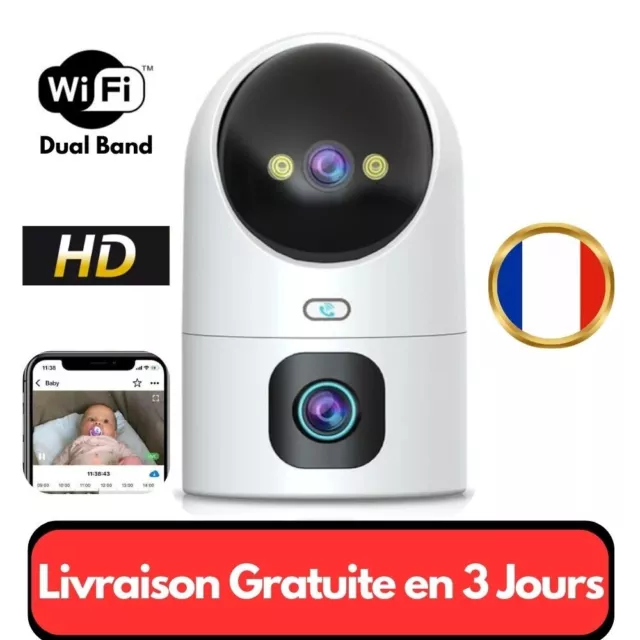 Caméra de Surveillance Wifi Infrarouge Rotatif Babyphone Double Optique HD 3MP !