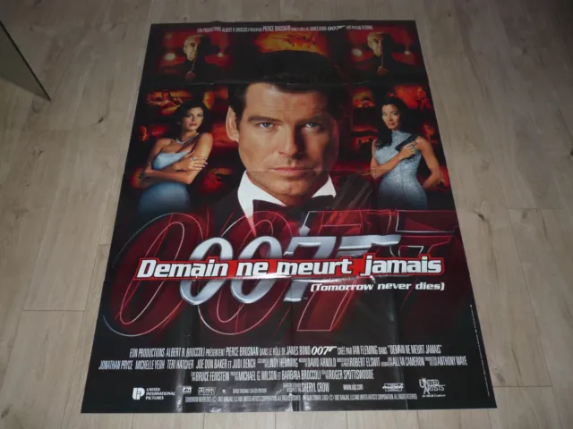 ancienne affiche cinema james bond 007 demain ne meurt jamais 120x160cm / 1997