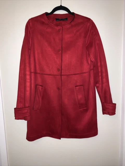 Zara red suede sales coat
