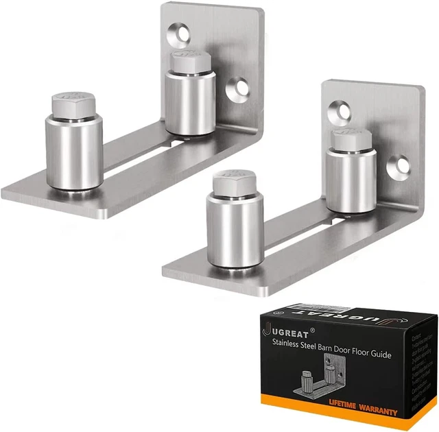 JUGREAT Barn Door Floor Guide Stainless Steel,Sliding Door Guides Floor Mount,Ad